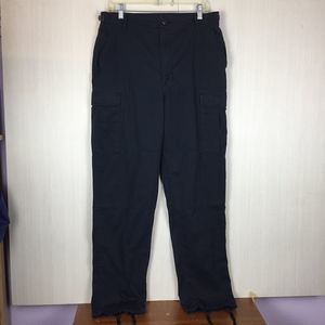 PROPPER Men's Black Cargo Pants 6-Pockets M/L Adjustable Waist Strap Zipper Fly